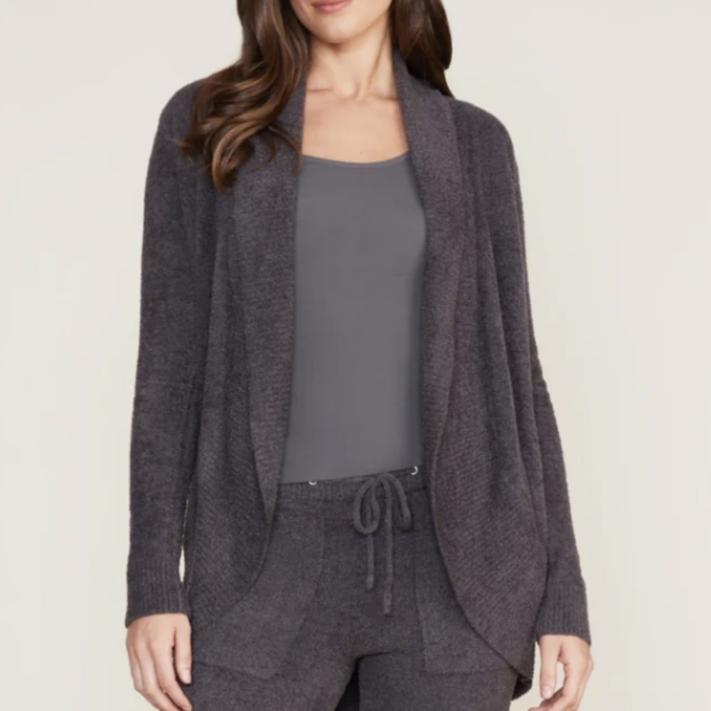 Barefoot Dreams CozyChic Lite Circle Cardi Grey Women's Medium 452